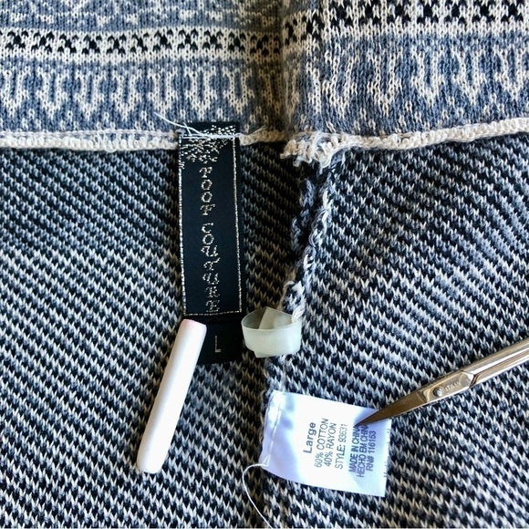 Poof Couture Skirt Fair Isle Knit Mini Skirt in Gray Multi (L) - Picture 5 of 7